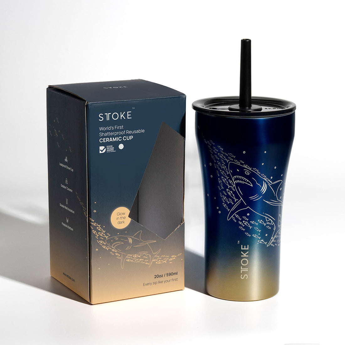 [Pre-order] Shark | 20oz Leakproof Straw Cup