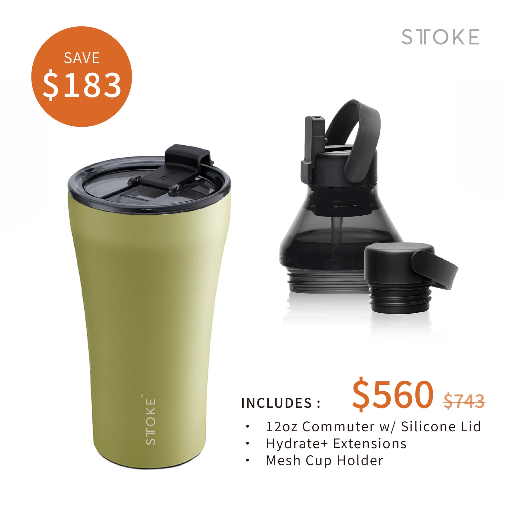 (12oz) Hydrate+ Extensions & Mesh Cup Holder